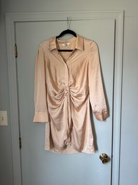 Ruched Shirt Dress